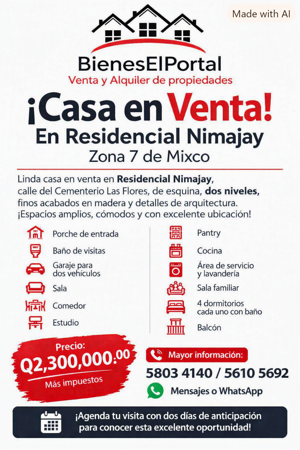 Casa en venta en Nimajay Zona 7 de Mixco